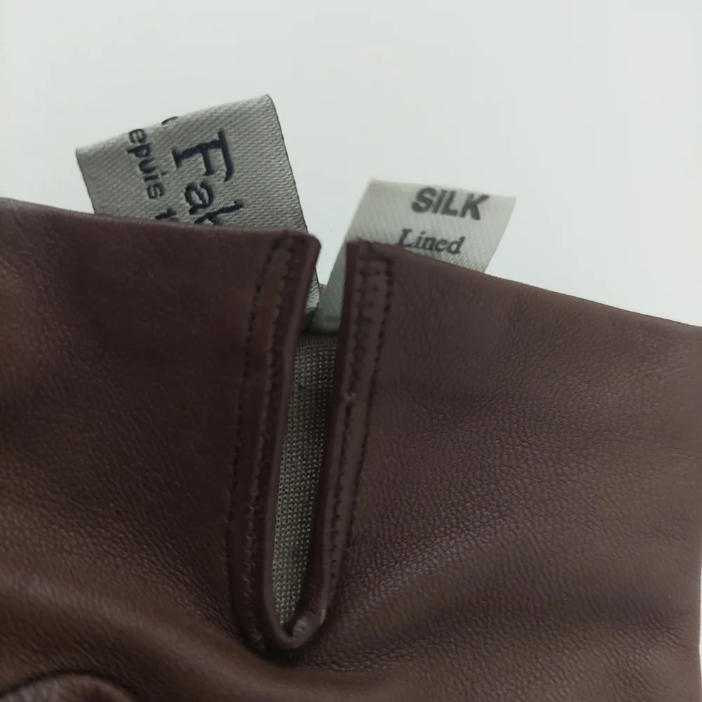 Maison Fabre Brown Leather Gloves